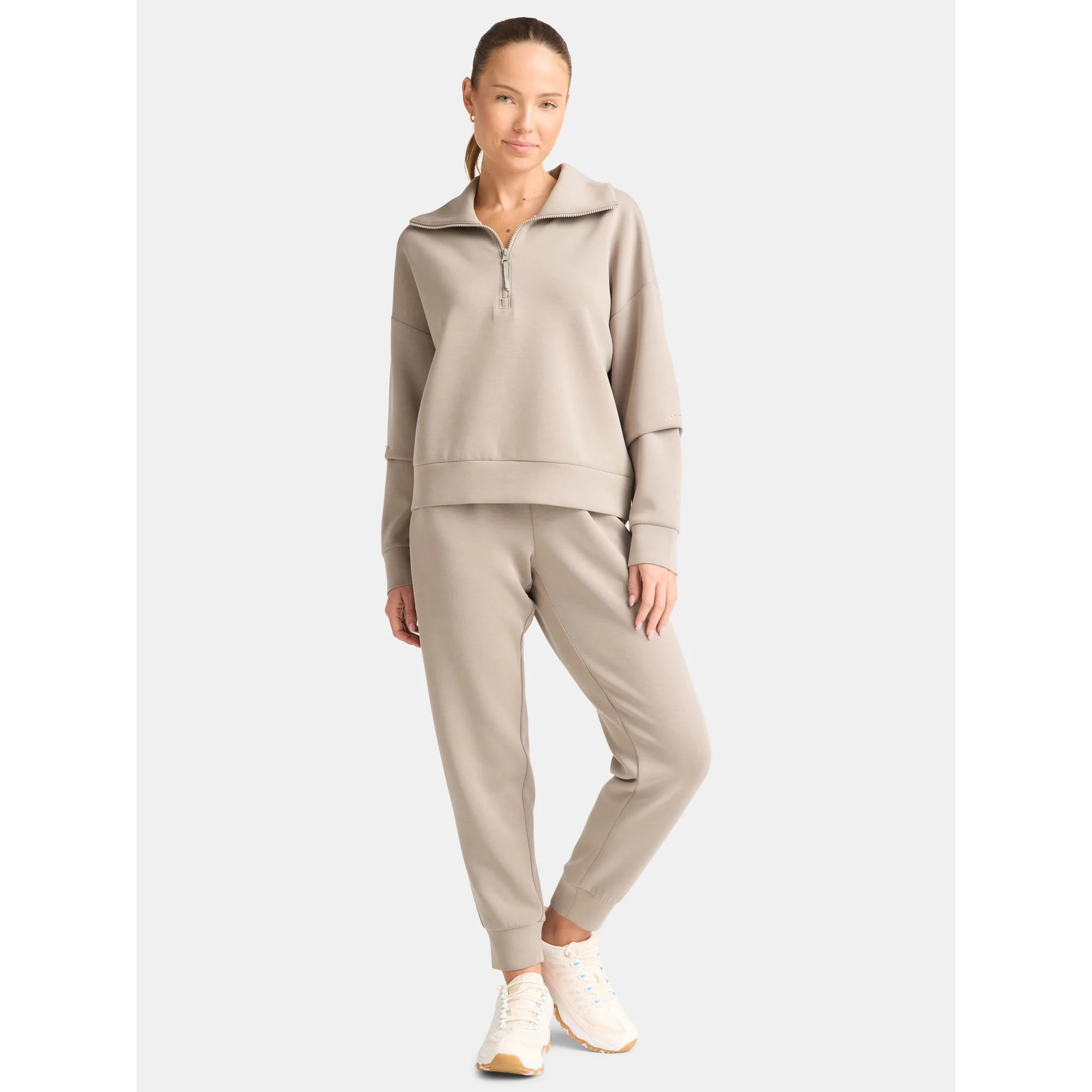 Avia Women's and Women's Plus Knit Quarter Zip Pullover, Sizes XS-4X | Walmart (US)