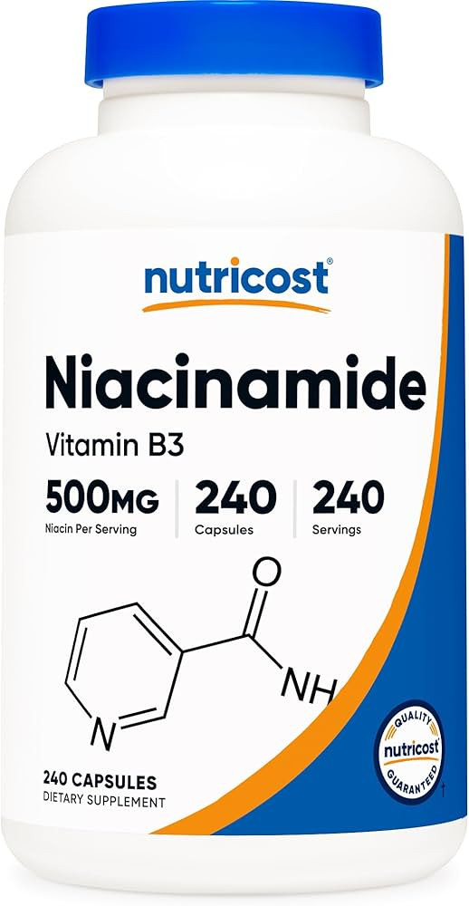 Nutricost Niacinamide (Vitamin B3) 500mg, 240 Capsules - Non-GMO, Gluten Free, Flush Free Vitamin... | Amazon (US)