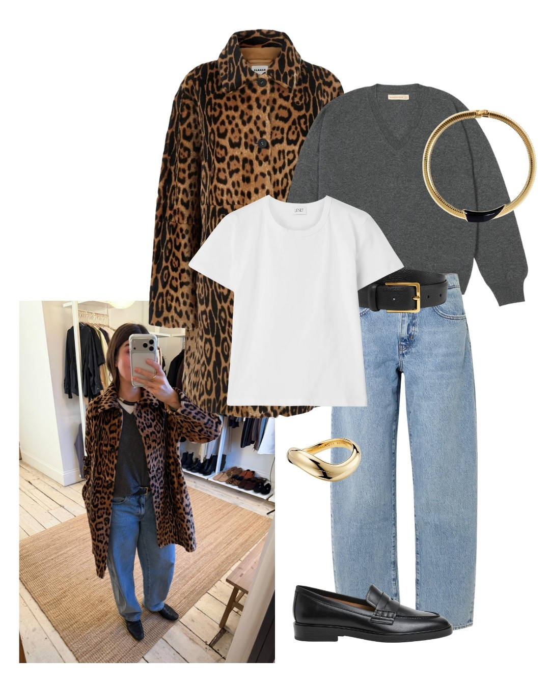 Styling a classic & Daughter Tahra grey knit and blue denim with my favourite PAROSH Leopard Print Coat and Le Monde Beryl Loafers, similar linked below. 

 #LTKwinter #LTKstyletip
