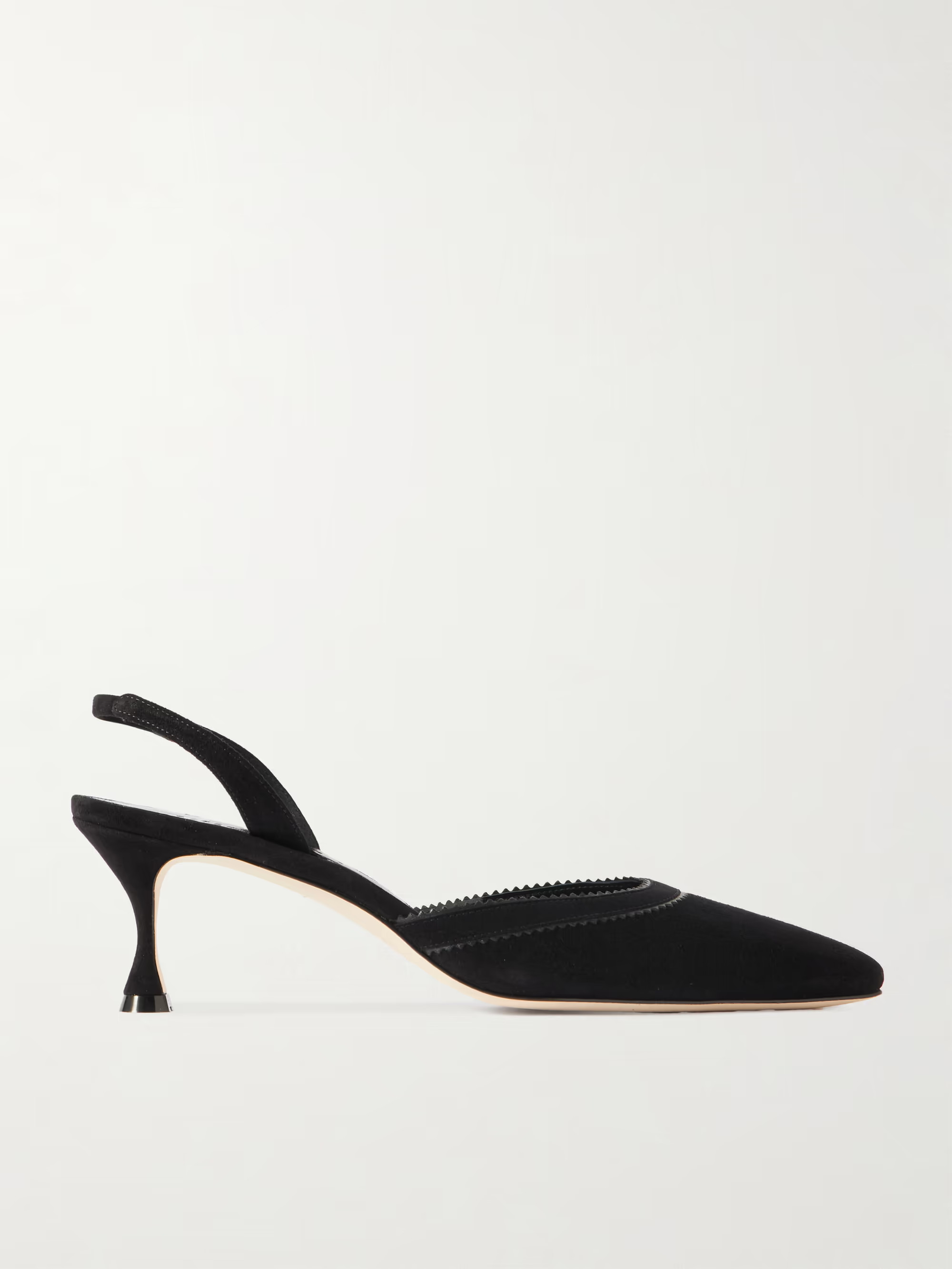 Brontiasli 50 leather-trimmed suede slingback pumps | NET-A-PORTER (US)