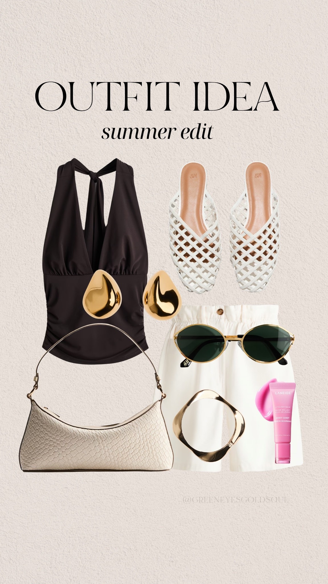 Chocolate brown and crisp white is one of my favorite color combinations for summer. 🤎🤍 This look pairs a halter top with relaxed white shorts, woven slides, statement gold jewelry, and a textured shoulder bag for an elevated warm-weather outfit that feels polished without trying too hard. Perfect for vacation, brunch, shopping days, or a casual summer dinner.

#LTKStyleTip #SummerOutfit #SummerStyle #VacationStyle #NeutralStyle #ChocolateBrown #ResortWear #ElevatedCasual #FashionOver40 #ClassicStyle #SummerFashion #LTKFinds

summer outfit, chocolate brown outfit, white shorts outfit, neutral summer style, resort wear, vacation outfit, elevated casual outfit, woven sandals, gold statement jewelry, shoulder bag, classy summer outfit, chic vacation style, European summer outfit, minimalist fashion, effortless style, warm weather outfit, capsule wardrobe, classic summer fashion

#LTKootd #LTKSeasonal #LTKOver40