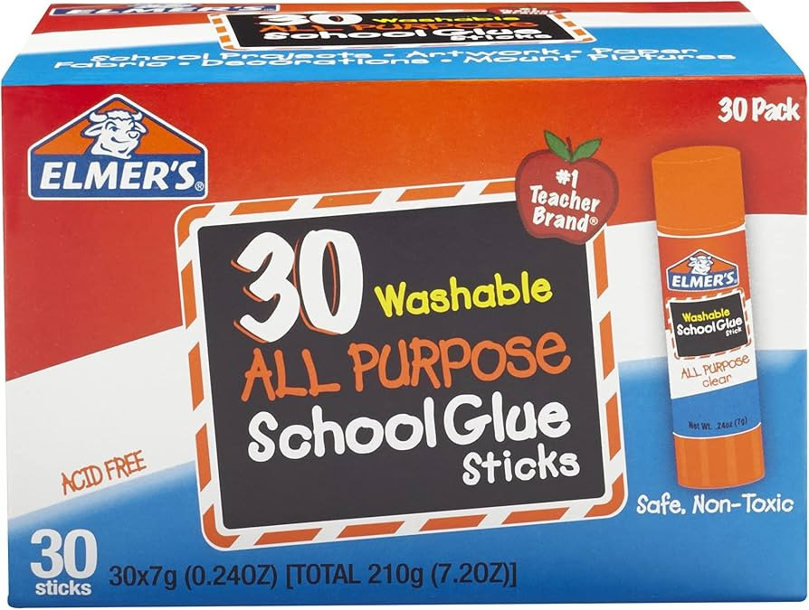 Elmer's All Purpose School Glue Sticks, Washable, 7 Grams, 30 Count | Amazon (US)