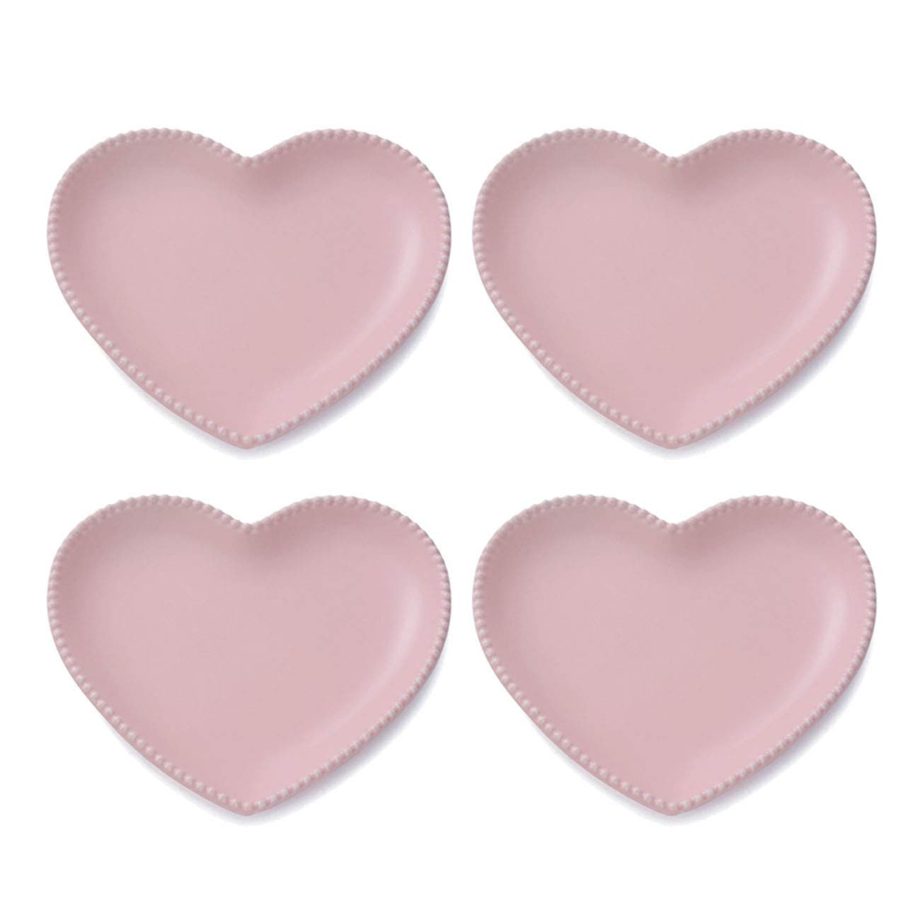 CHOOLD Elegant Ceramic Heart Shaped Salad Plate/Dessert Plate for Home Kitchen Party Xmas-7 Inch-Set of 4 | Amazon (US)