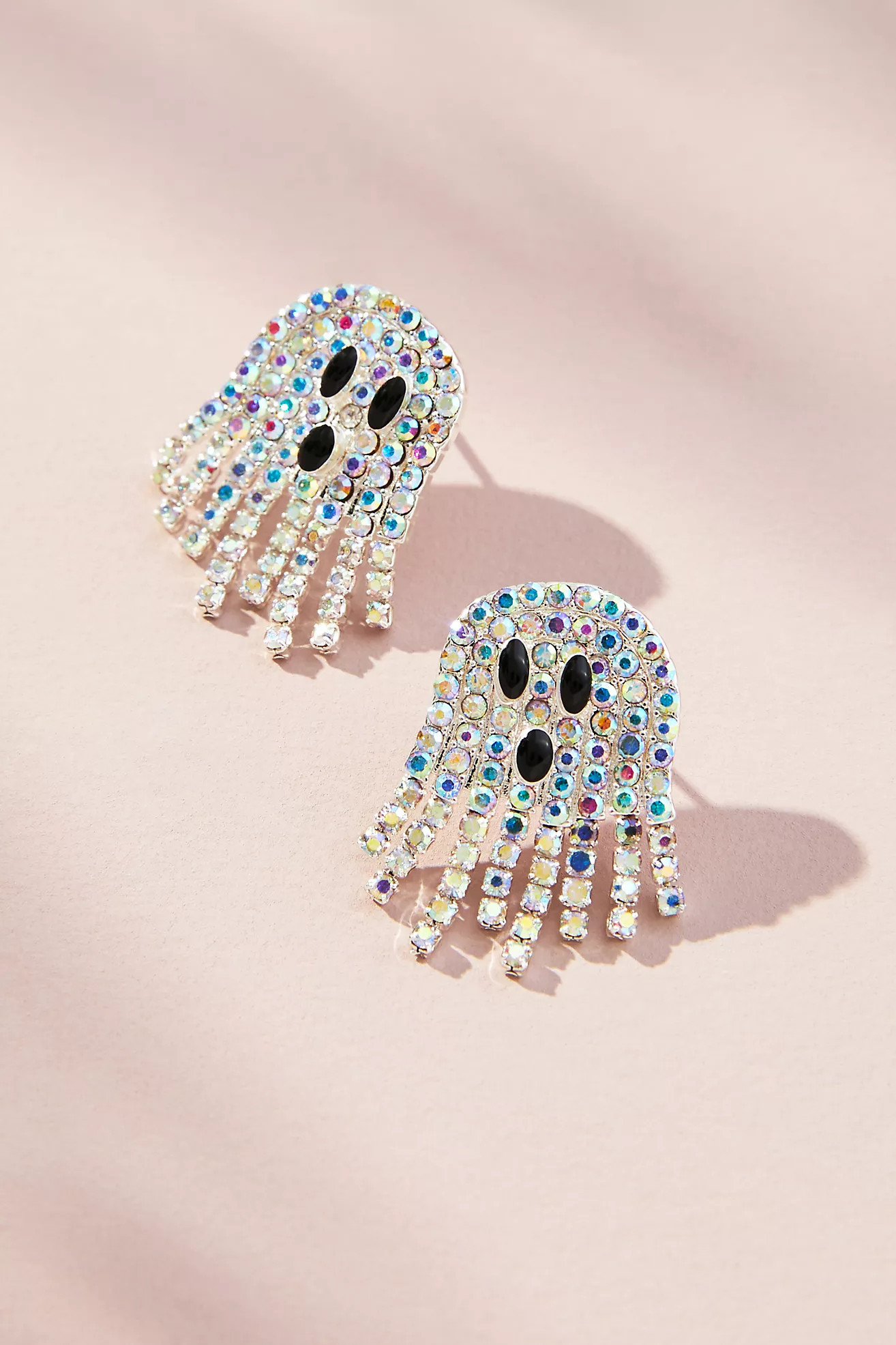 BaubleBar Spooked Out Crystal Ghost Chain Earrings | Anthropologie (US)