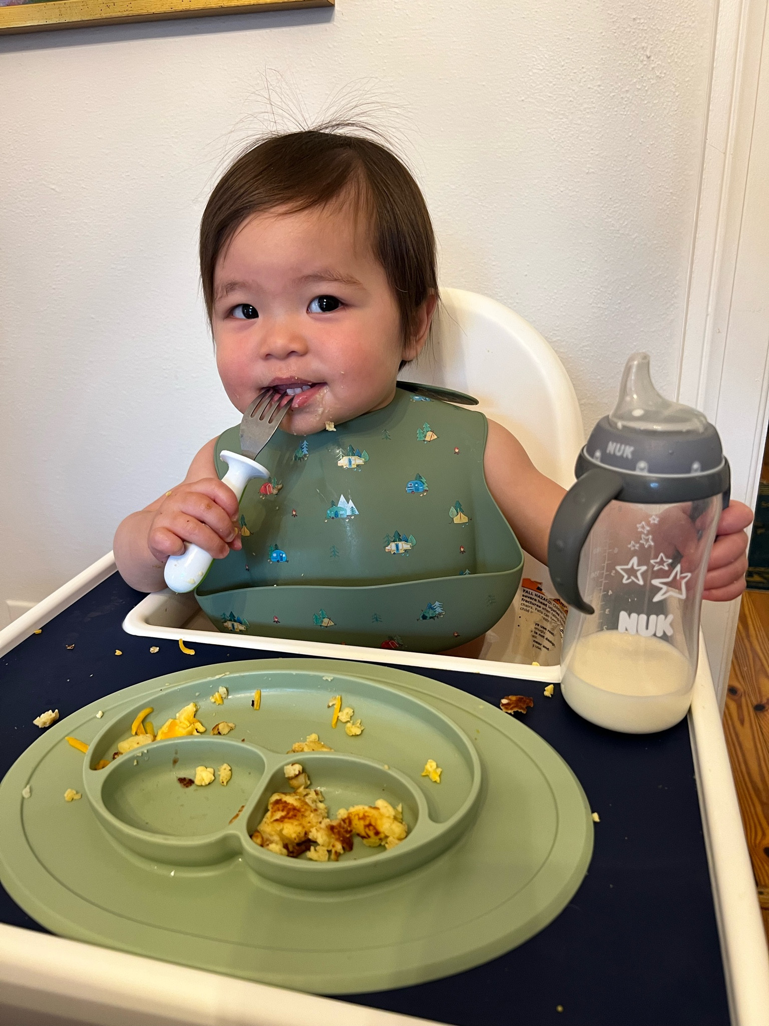 Baby led weaning items we have been using every single day for almost 10 months now! Nontoxic bpa free bib with the cutest camping design, dishwasher and microwave safe silicone suction plate, fork and sippy cup that Eller loves!

#LTKfamily #LTKbaby #LTKkids