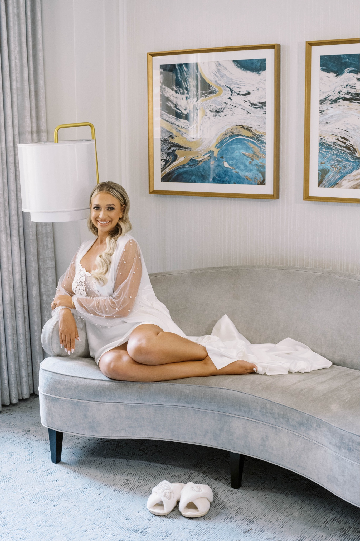 The best getting ready outfit for a bride! Such a silky and flowy robe and dress. #bride #robe #slippers #gettingready #gettingreadyoutfit #nightgown

#LTKwedding #LTKbeauty