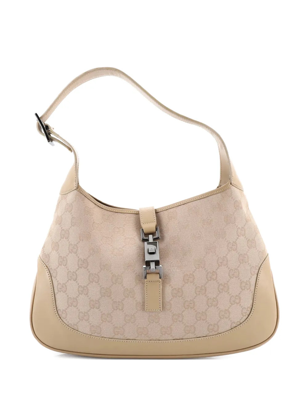 Gucci Pre-Owned Web Jackie O GG Canvas Medium Hobo Bag | Neutrals | FARFETCH | Farfetch Global