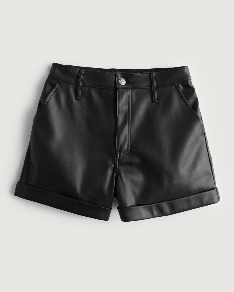 Women's Ultra High-Rise Vegan Leather Shorts | Women's Bottoms | HollisterCo.com | Hollister (UK)