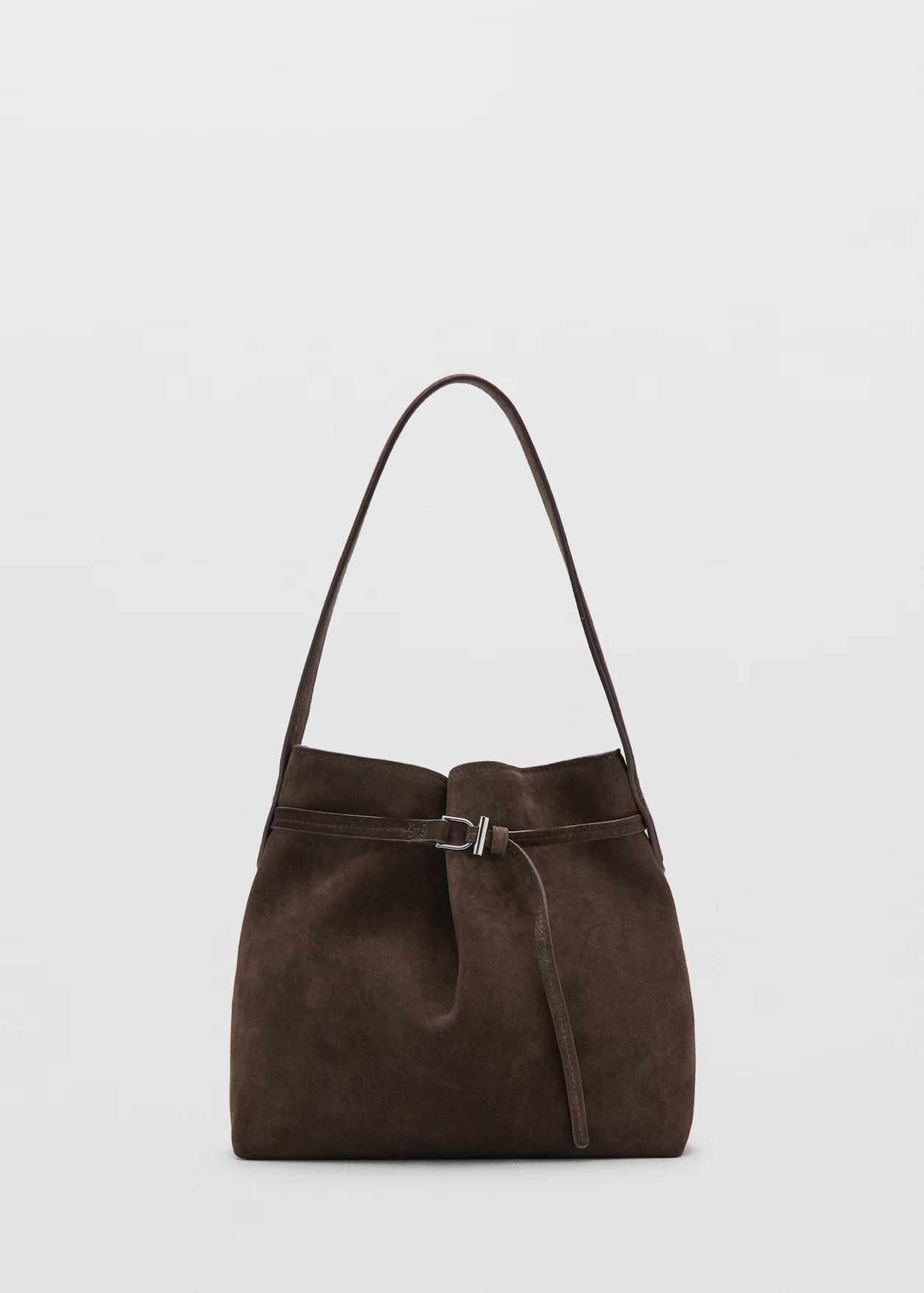 Suede bucket bag with buckle | MANGO (UK)