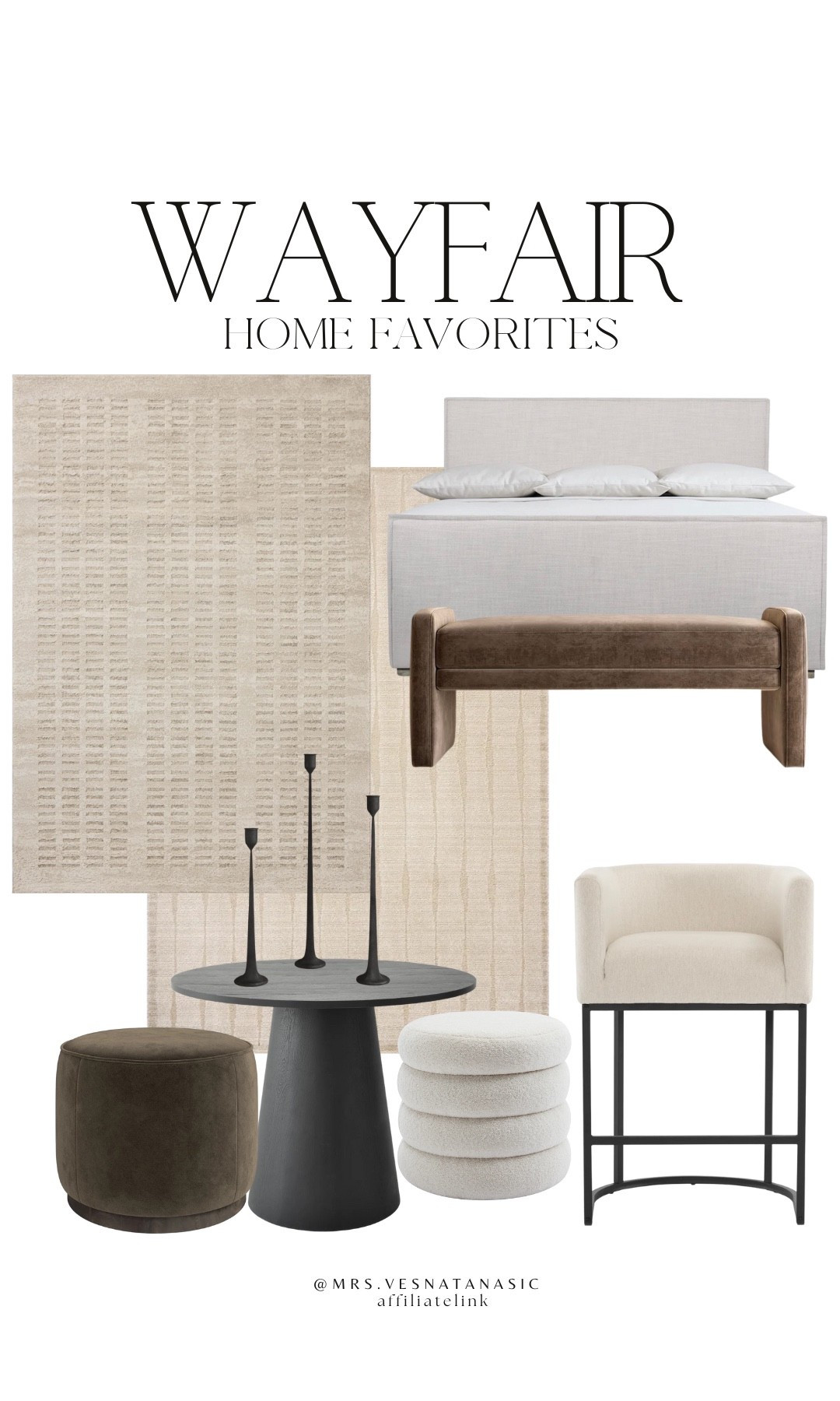 Wayfair home favorites & on sale now!

@wayfair #wayfair #wayfairfinds #home #livingroom #bed #bedroom #neutralrug #counterstool #ottoman #rug #sale 

#LTKSaleAlert #LTKSeasonal #LTKHome