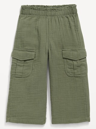Double-Weave Wide-Leg Cargo Pants for Toddler Girls | Old Navy | Old Navy (US)