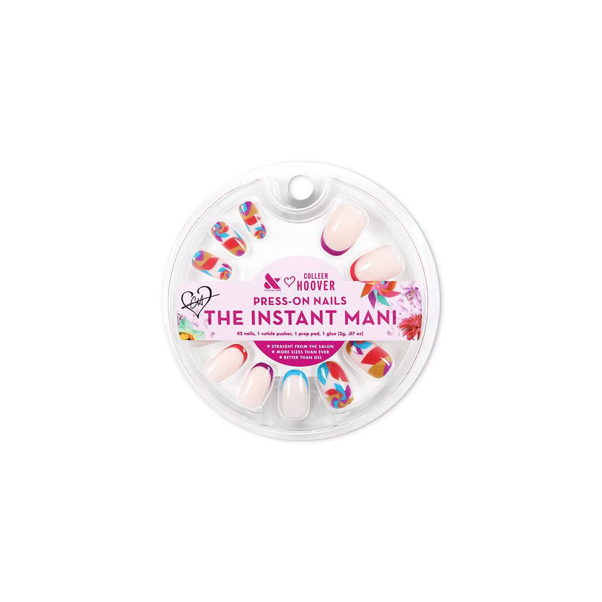 Olive & June Press-On Fake Nails - S Round - Spinning Pinwheel - 42ct | Target