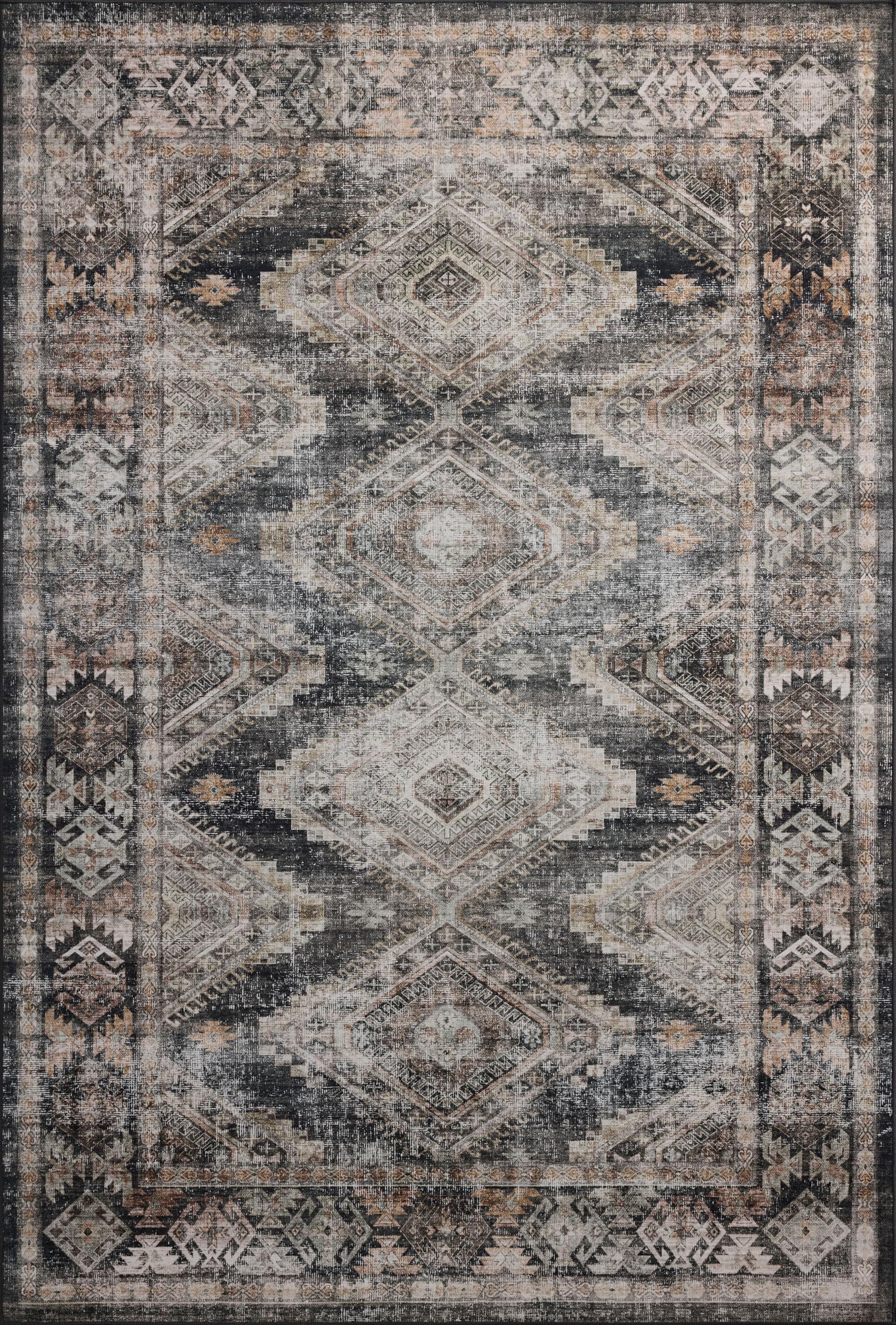 Loloi Amber Lewis Josie Collection JOS-04 Ink/Earth 5'-0" x 7'-6", .13" Pile Height, Low Profile,... | Amazon (US)