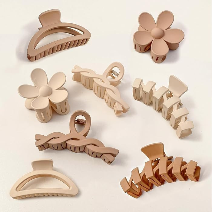 8PCS Hair Clips for Women, Flower Claw Clips for Thin Thick Curly Hair, Non-Slip Strong Hold Hair... | Amazon (US)