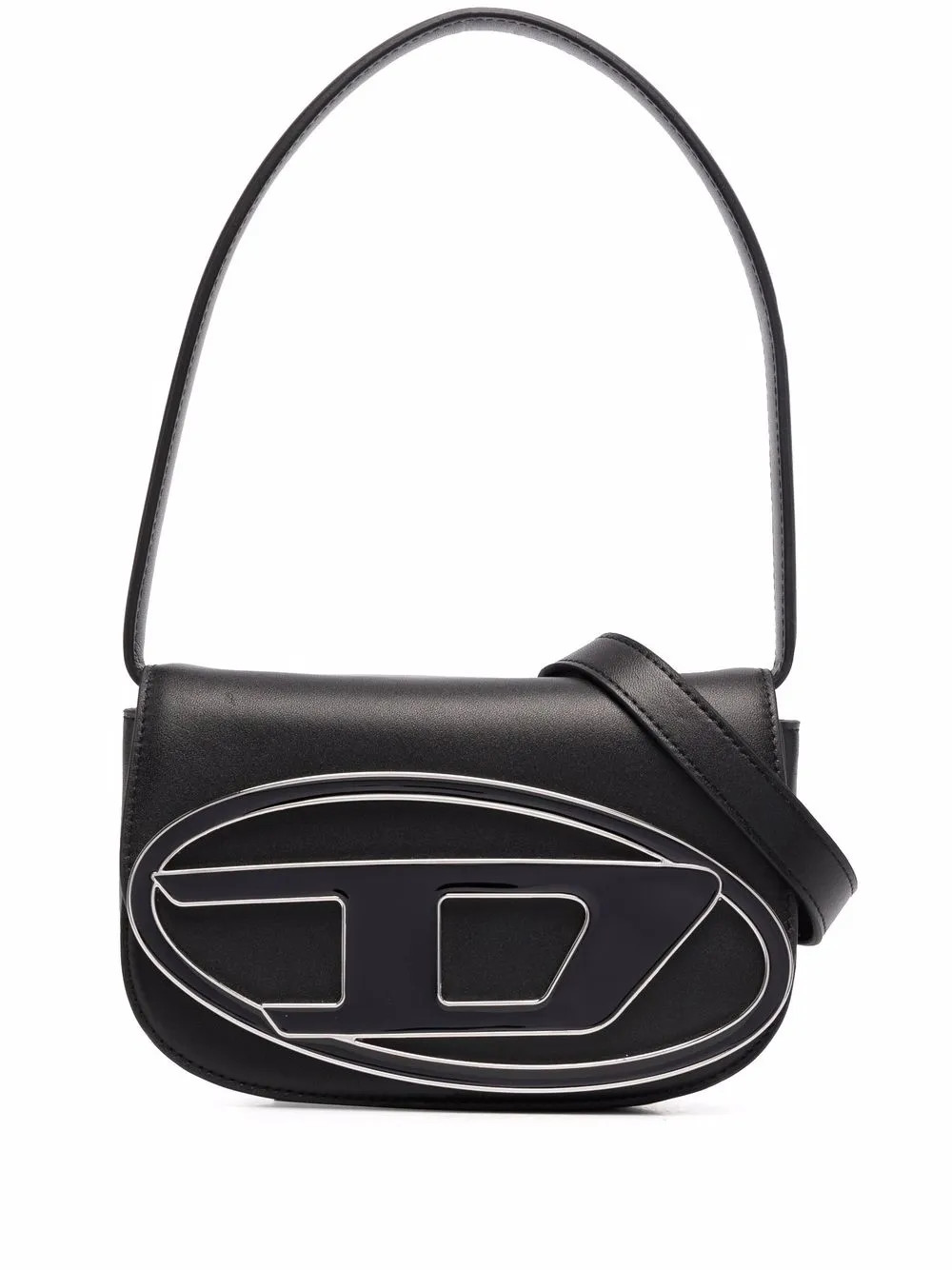 Diesel - Bolsa tote com placa de logo - mulher - couro de bezerro - Tamanho único - Preto | Farfetch (BR)