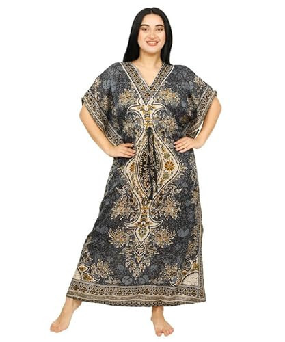 Women's Long Kaftan Maxi Caftan Gown Night Dress (Grey) | Amazon (US)