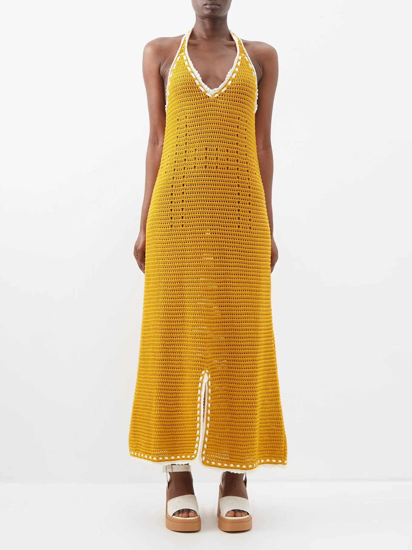 Happy Hour halterneck cotton-crochet dress | Matches (US)