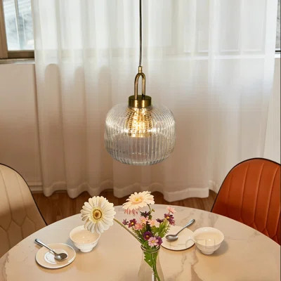 Modern Minimalist Glass Pendant Light, Single Head Hanging Lamp With Warm Light Bulb | Wayfair North America
