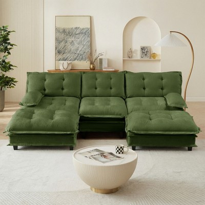 107-Inch U-Shaped Modular Sectional Cloud Couch with 2 Ottomans, 3-Seat Chenille Deep Seat Sofa with Comfy Lattice Cushion for Bedroom and Apartment | Target