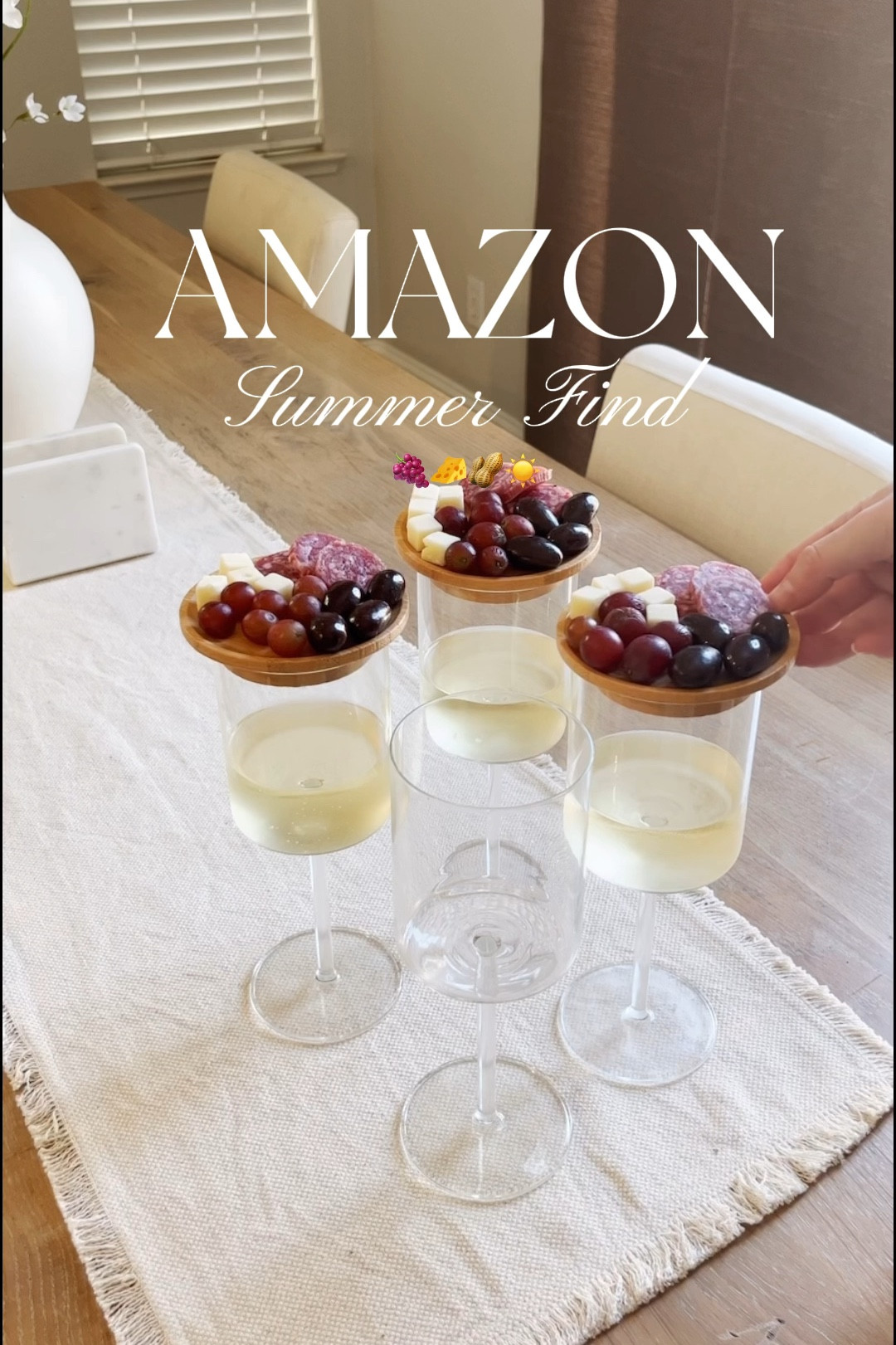 These mini charcuterie wine toppers are a summer hosting dream! Perfect for your guests to snack and mingle! ☀️🤍

#LTKhome #LTKSeasonal #LTKVideo