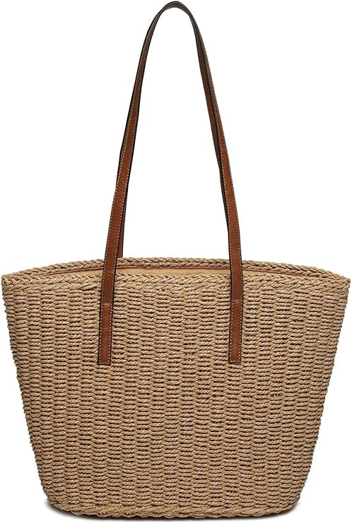 Women's Shoulder Handbags Beach Chic Tote Purse Leisure Vacation Hobo Bag with Zipper Closure | Amazon (US)