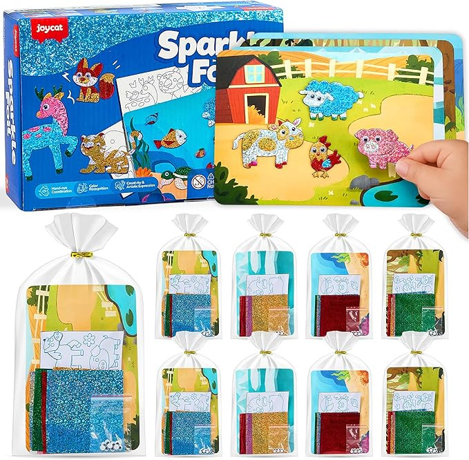 JoyCat 24 Pack Foil Craft Party Favors,No Mess Arts and Crafts for Kids,Goodie Bag Stuffers,DIY C... | Amazon (US)