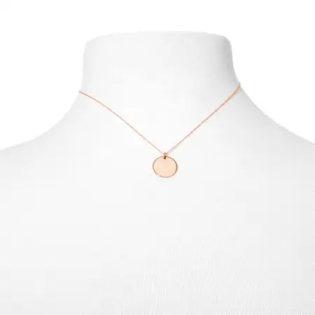 Engravable Rose Gold Round Tag Necklace | Eve's Addiction Jewelry