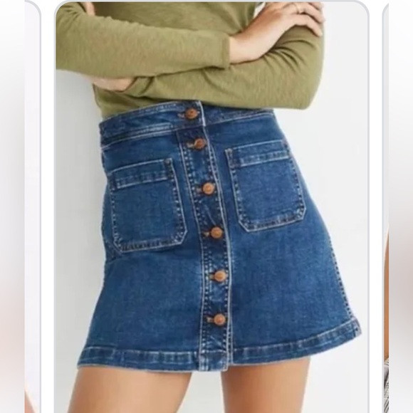 Madewell Stretch Denim A-Line Mini Skirt | Poshmark