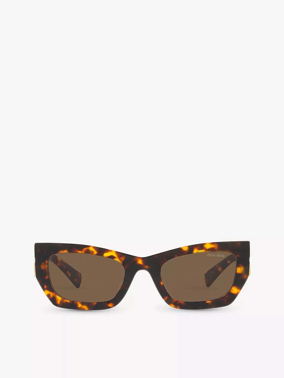 MU 09WS rectangular-frame acetate sunglasses | Selfridges