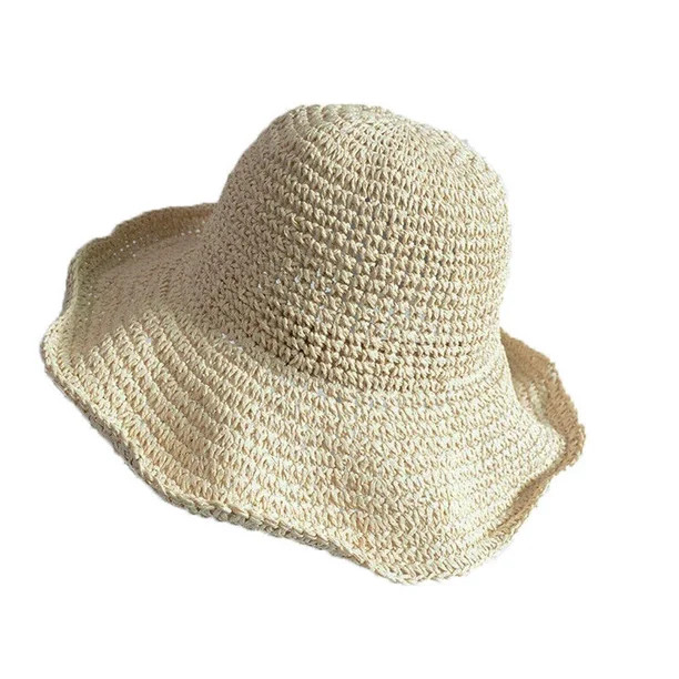 SUNSIOM Ladies Summer Sun Hats Women Panama Straw Beach Hats Foldable Wide Brim Floppy - Walmart.... | Walmart (US)