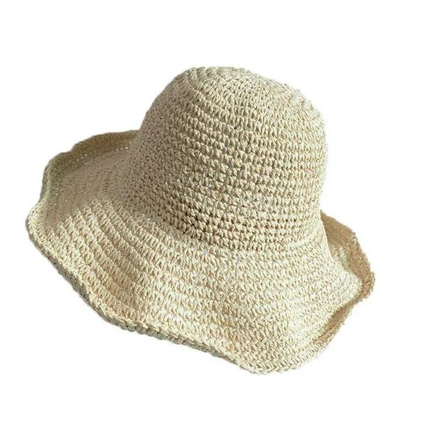 SUNSIOM Ladies Summer Sun Hats Women Panama Straw Beach Hats Foldable Wide Brim Floppy - Walmart.... | Walmart (US)