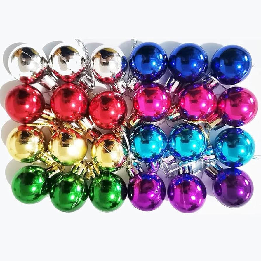1.2 Inches Colored Christmas Balls Decoration Living Room Garden Ornaments Mini Glitter Ball Door... | Amazon (US)