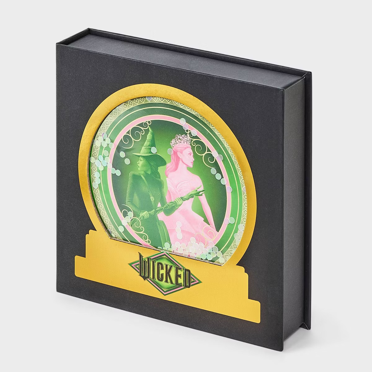 Women's Wicked Snow Globe Box of Cozy Embroidered Crew Socks - Pink/Black 4-10 | Target