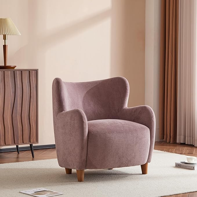 Christopher Knight Home Auden Wingback Accent Chair, Fabric Club Chair, Velvet Upholstered Armcha... | Amazon (US)