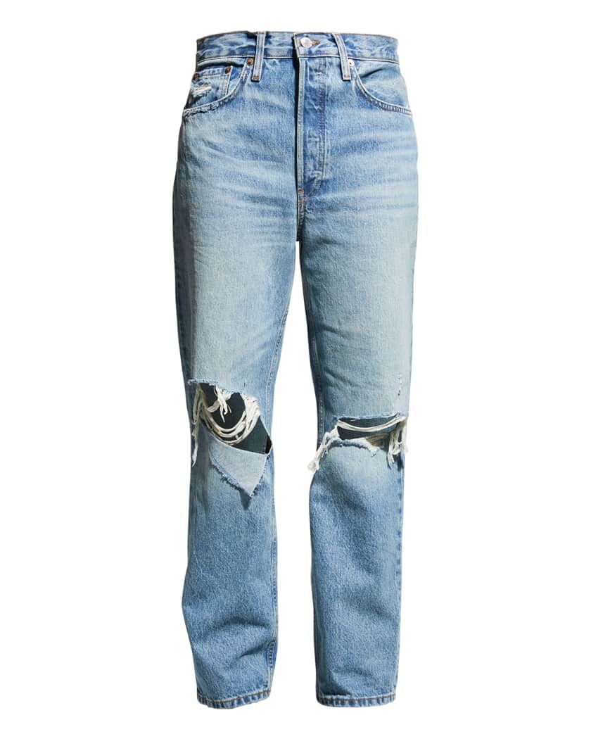 RE/DONE 90s Distressed Straight Leg Jeans | Straight Jeans, Fall Jeans, Distressed Jeans, Fall Denim | Neiman Marcus