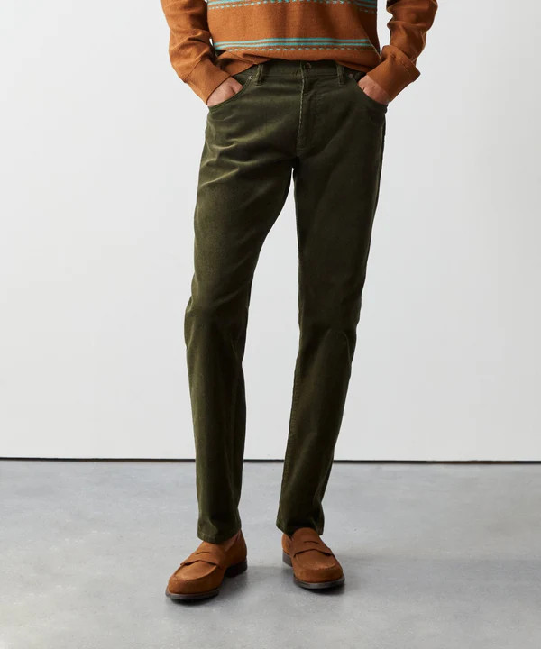 Slim Fit 5-Pocket Corduroy Pant in Olive | Todd Snyder