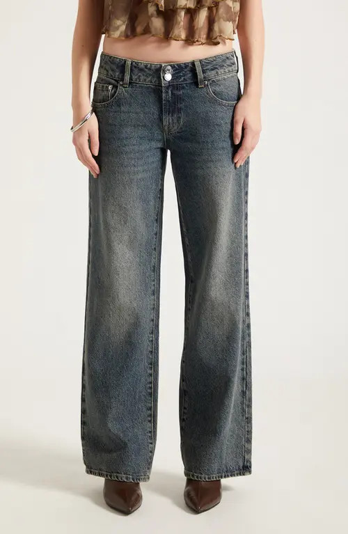 PacSun Zoe Girlfriend Jeans in Dark Indigo at Nordstrom, Size 28 | Nordstrom