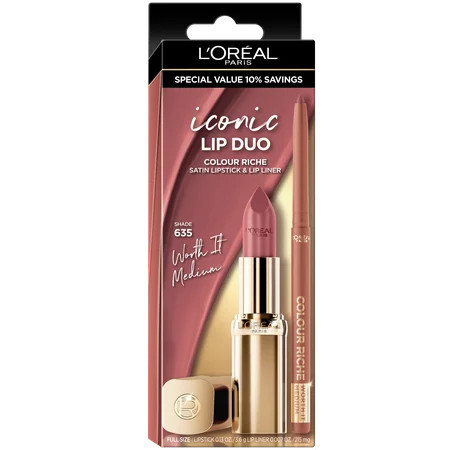 L'Oreal Paris Original Satin Lipstick for Moisturized Lips, 635 Worth It Medium, Stocking Stuffers 1 Kit | Walmart (US)