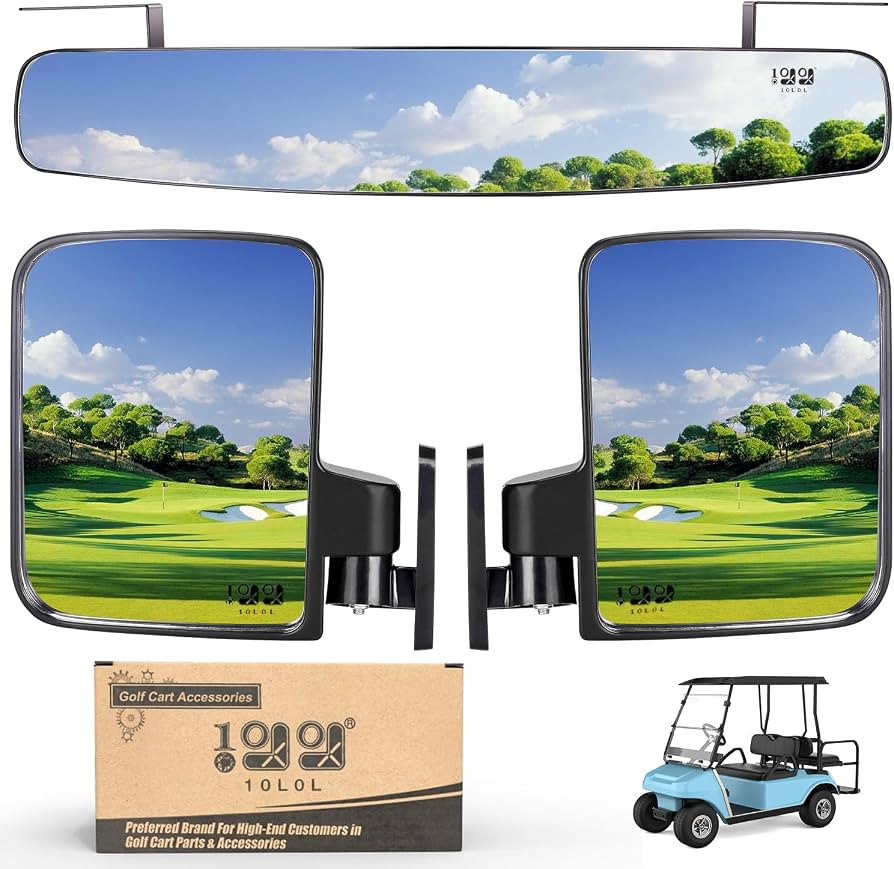 10L0L Golf Cart Mirror for Yamaha EZGO Club Car Side & Rear View Mirrors | Amazon (US)