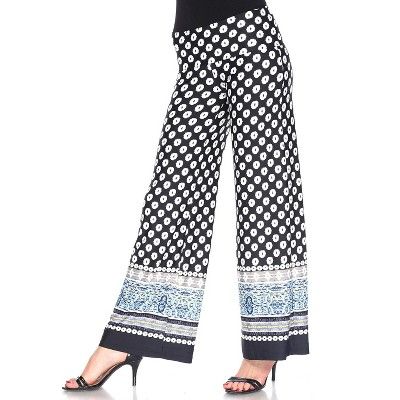 Women's Border Printed Palazzo Pants - White Mark | Target