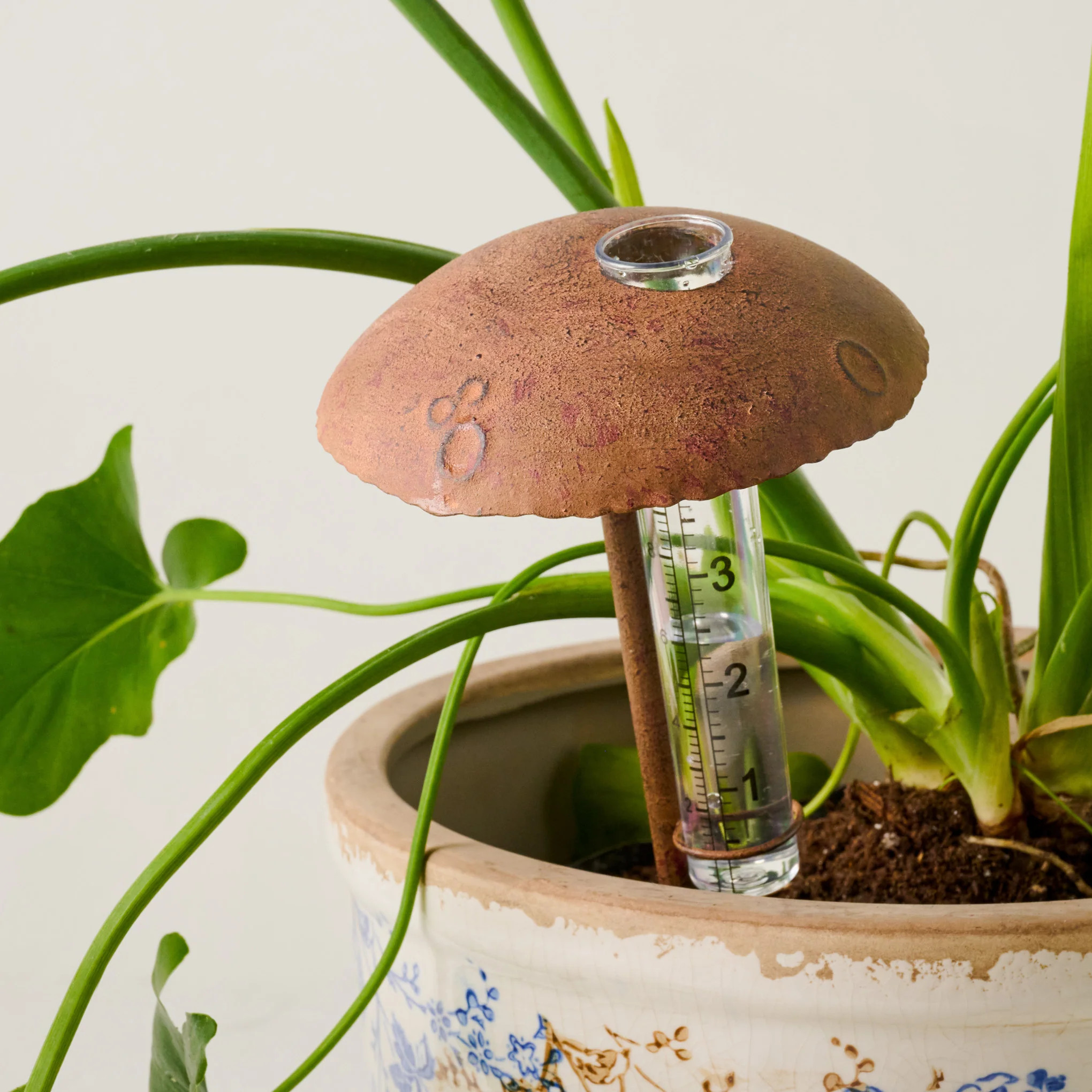 Mushroom Aged Iron Rain Gauge | Magnolia