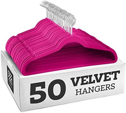 Amazon.com: ZOBER Premium Quality Space Saving Velvet Hangers Strong and Durable Hold Up to 10 Lb... | Amazon (US)