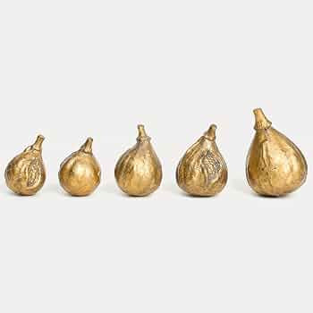 Handcrafted Cast Iron Fig Shaped Home D\u00e9cor Set of 5 Vintage Gold | Amazon (US)