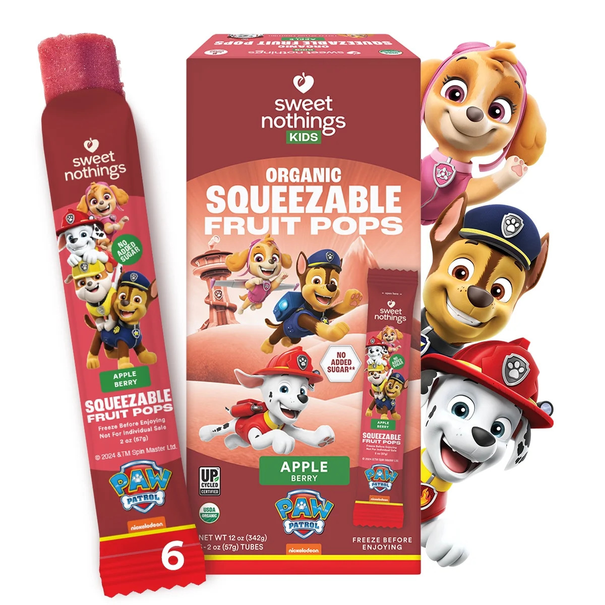 Sweet Nothings Paw Patrol, Squeezable Fruit Pops Apple Berry, 6 - 2oz. Pops, 6 Count. Frozen. Rea... | Walmart (US)