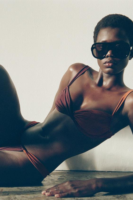 COMBINED SIDE RUCHED BIKINI TOP | Zara US