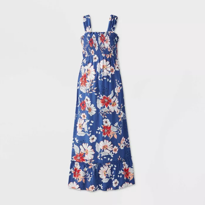 Maternity Floral Print Sleeveless Smocked Dress - Isabel Maternity by Ingrid & Isabel™ Navy | Target
