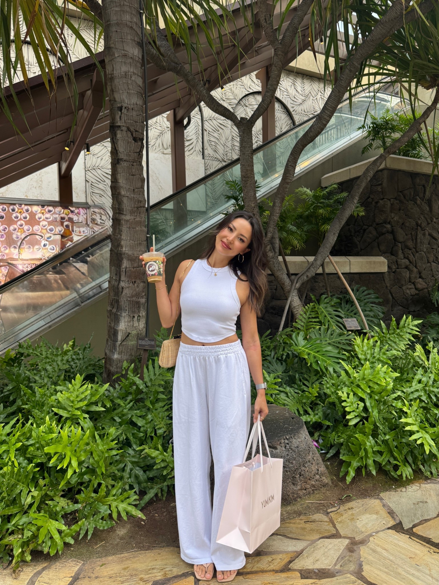 My outfit for a little shopping and strolling around Waikiki ✨❤️ obsessed with the quality and fit of these white pants! And I have been unexpectedly wearing this top a lot lately!! Both size XS 

#LTKdayinmylife #LTKootd
