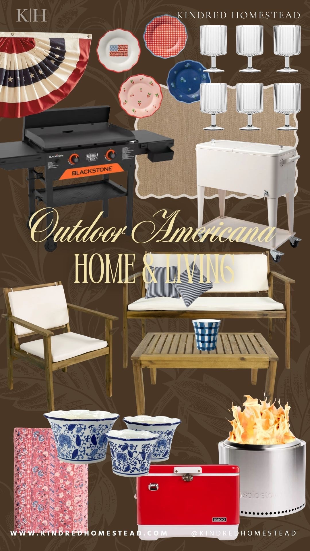 Outdoor summer living but make it nostalgic Americana 🇺🇸 Think striped cushions, cozy patio seating, grilling favorites, layered outdoor decor, string lights, melamine dinnerware, and all the little details that make summer nights at home feel special. Rounded up some favorite family-friendly outdoor finds — and a bunch are currently on sale right now 👏🏼 #americanastyle #patiodecor #outdoorliving #summerhome #backyardstyle #familyhome #wayfairfinds #summerdecor

#LTKHome #LTKSaleAlert