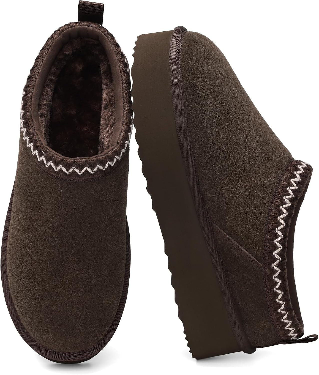 DREAM PAIRS Women's Platform Genuine Suede House Slippers | Amazon (US)