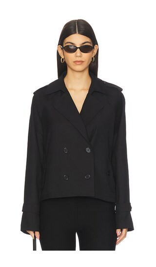 LIONESS x REVOLVE Cropped Trencherous Coat in Black. - size M | Revolve Clothing (Global)